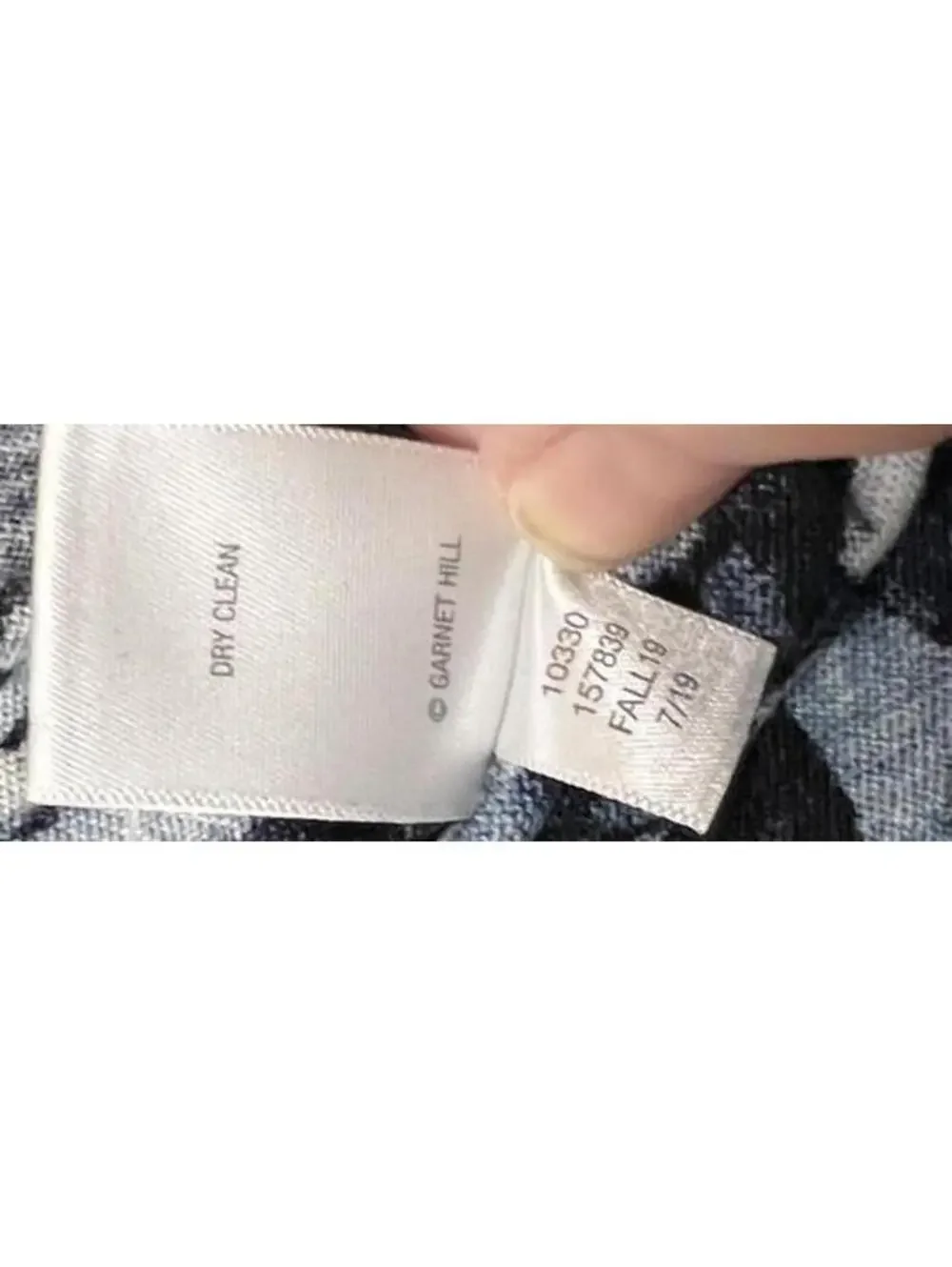 Garnet Hill 100% Merino Wool Cardigan // Blue Floral Coastal Grandmother [M] - Picture 7 of 7